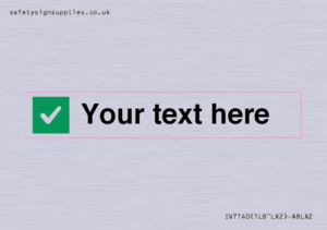 Custom plain background, green square with tick sign